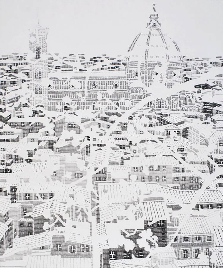 Landscape –Firenze, 2022, 72.7cm× 60.6cm, 화선지에 수묵