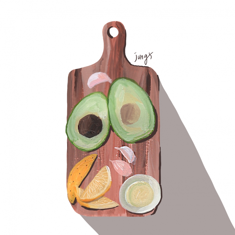 Salad ingredients with a Avocado 