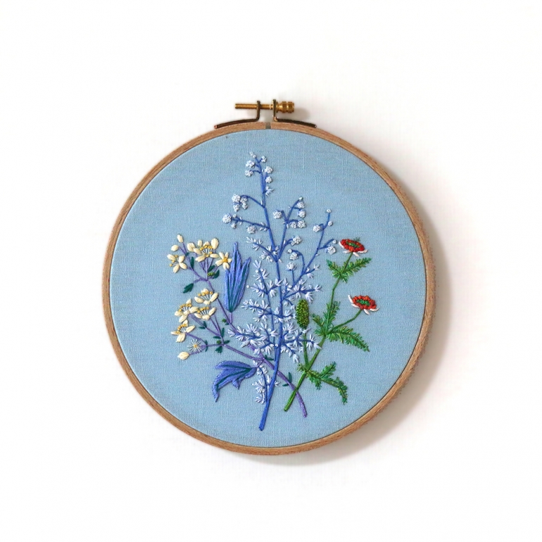 three flowers embroidery 185mm