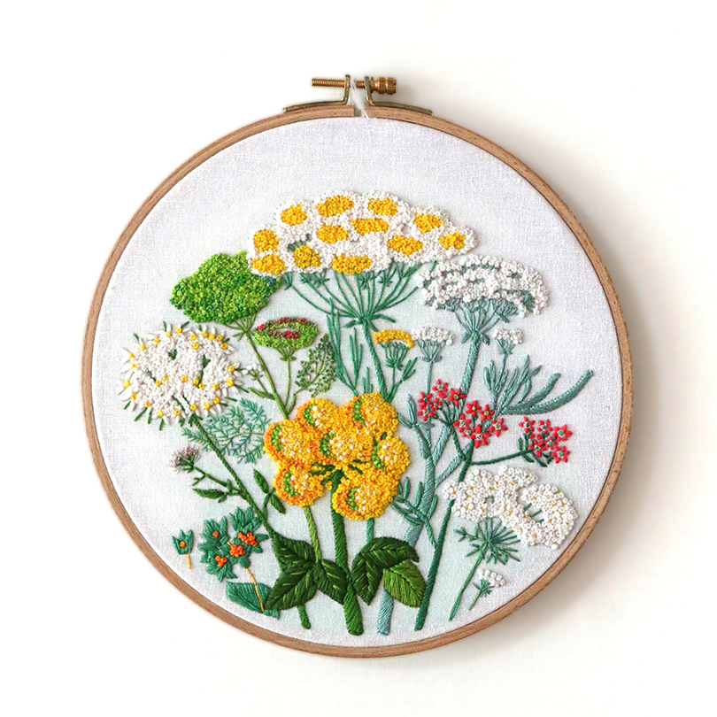 wild flowers embroidery 215mm